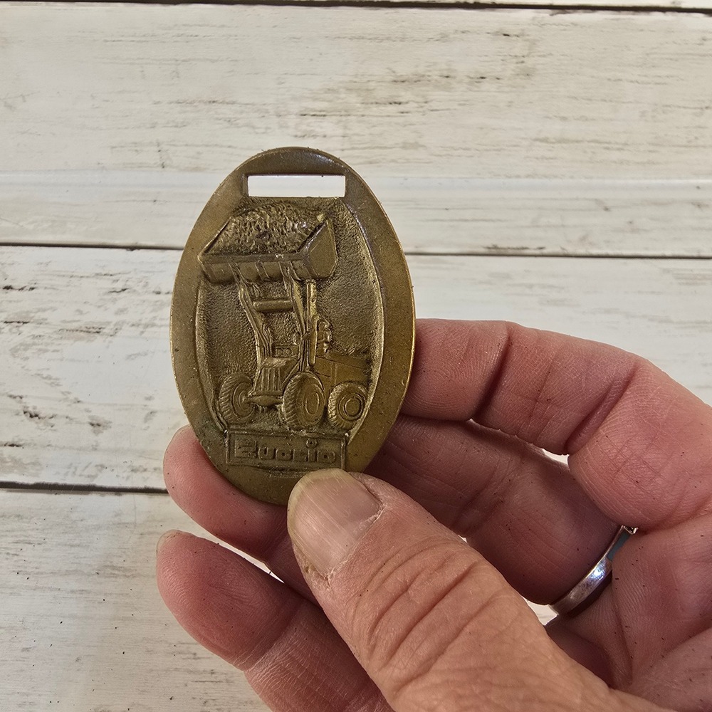 Vintage Euclid Pivot Steer Loaders Brass‎ Watch Fob Heavy Equipment Construction